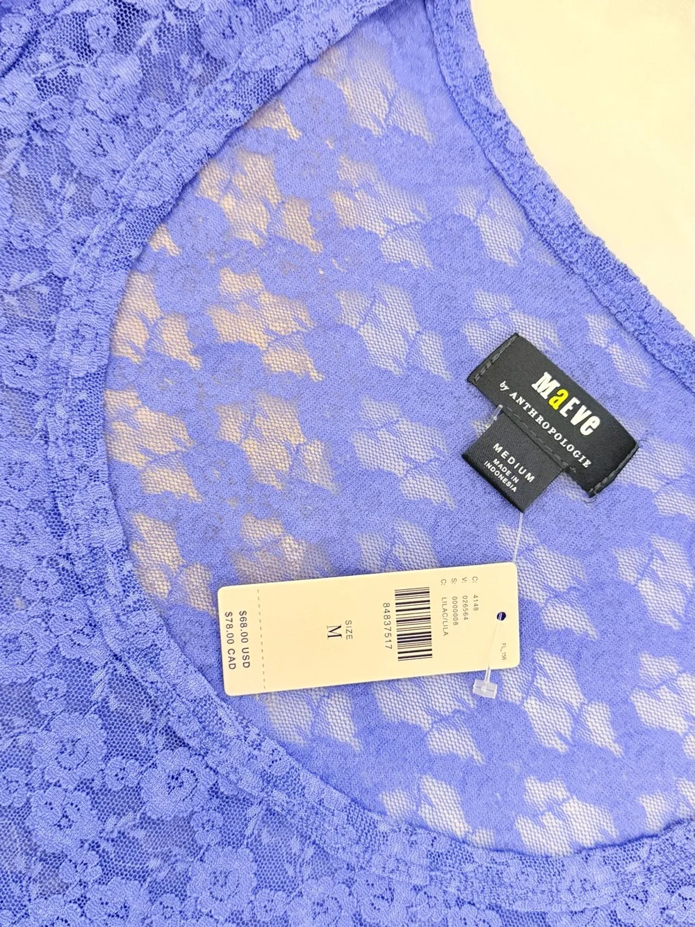 Bundle 2 Anthropologie  mauve- Lace Long-Sleeve Tee Duo - Blue & beige